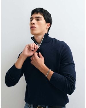 JJ Rebel Quarter Zip Jumper - Blue