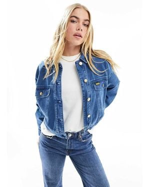 Barbour Giacca Di Jeans Lavaggio Medio - Blu