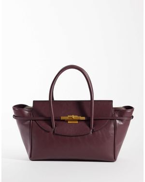 ASOS Belted Hardware Grab Handle Tote Bag - Purple