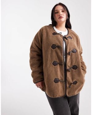 ONLY Teddy Duffle Coat - Brown