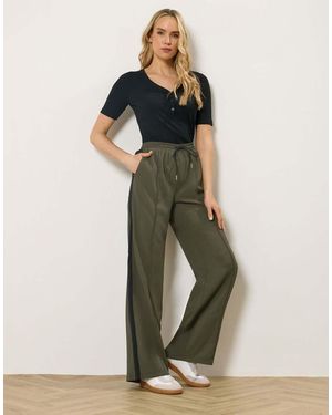 Long Tall Sally Side Stripe Wide Leg Trousers - Green