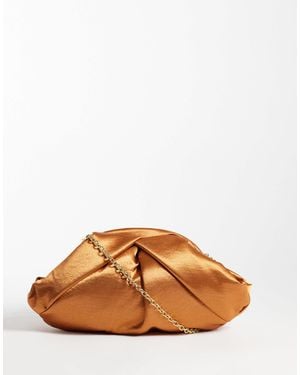ASOS Satin Frame Clutch Bag - Brown