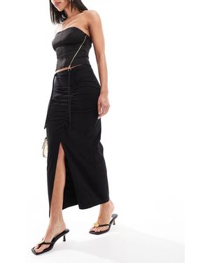 Threadbare Gerimpelde Maxi Rok - Zwart