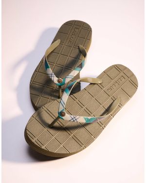 Barbour Tilda Toe Post Tartan Sandals - Natural