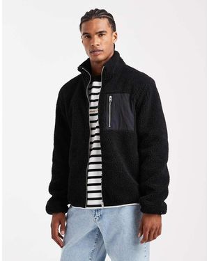 Jack & Jones Fleece Jacket With Pocket - Black