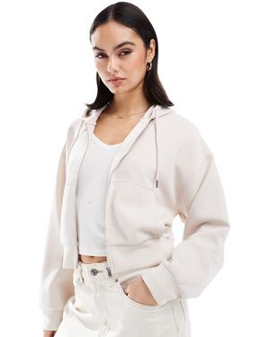 Stradivarius – weiche kapuzenjacke - Weiß