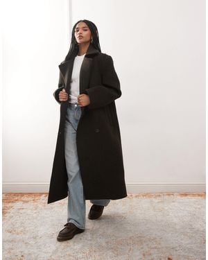 Weekday Premium Wool Blend Double Breasted Coat - Brown