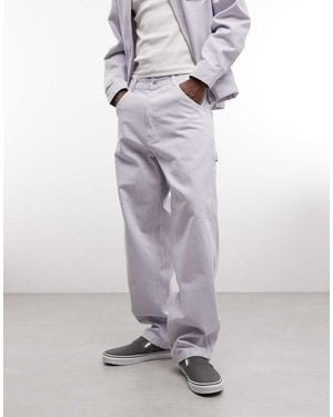 Stan Ray Hickory Stripe Denim Relaxed Fit Jeans - White