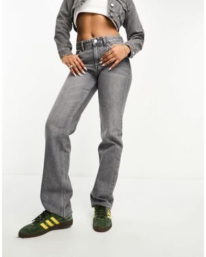 Pull&Bear Mid Rise Straight Leg Jean - Gray