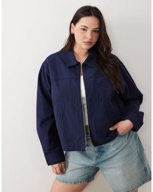 ASOS Asos Design Curve Top Collar Zip Through Jacket - Blue