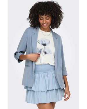 ONLY Blazer en denim délavé - Bleu