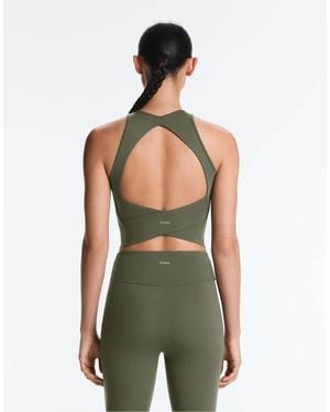 Oysho Comfortlux Open Back Halter Tank Top - Green