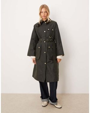 Barbour Milda Long Wax Jacket - Green