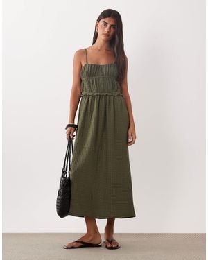 ASOS Textured Midi Sundress - Green