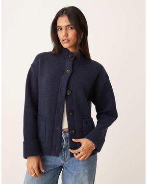 Pretty Lavish Hoogsluitend Gebreid Vest - Blauw