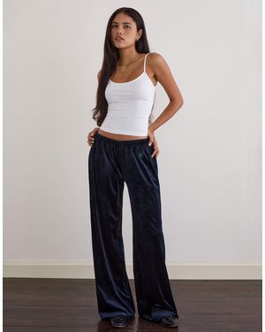 Motel Glen Velour Trackies - Blue