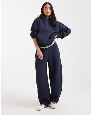 ASOS Brushback Barrel Leg Joggers - Blue