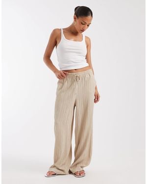 Only Petite Pantalon ample texturé effet froissé - taupe - Neutre