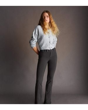 Bershka Petite Bengaline Trousers - Grey