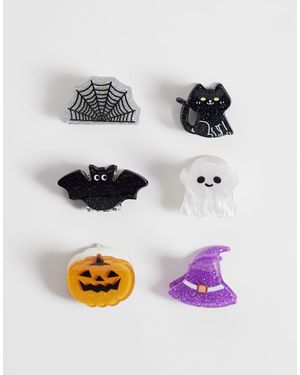 Accessorize Halloween Set Van 6 Mini Haarklemmen - Grijs