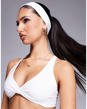 4505 Diadema Ancha Blanca Para Yoga De Tejido Suave Icon De - Blanco