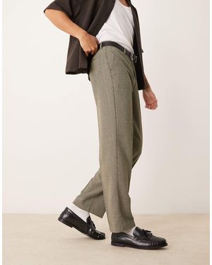 ASOS – elegante hose mit geradem schnitt aus wollmix - Natur