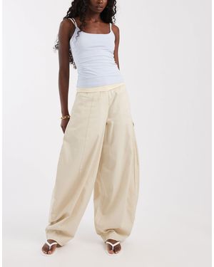 ASOS Tailored Extreme Taper Barrel Trouser - Natural