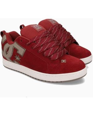 DC Shoes Court Graffik Leather Trainers - Red