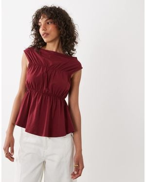 ASOS Shir Slash Neck Top - Red