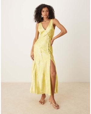 ASOS Cross Back Satin Midi Dress - Natural