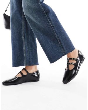 schuh Lamp Double Strap Ballet Flats - Blue