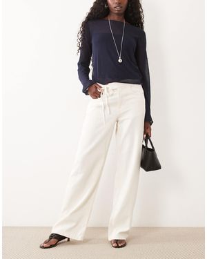 Mango Relaxed Trouser - White