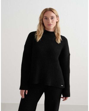 Aim'n Rib Knit Jumper - Black