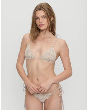 Frankie's Bikinis Elena Crochet Bikini Top - Natural