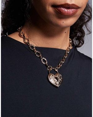 ALDO Collar Con Diseño De Candado En Forma De Corazón De Estilo Vintage Luvella De - Azul