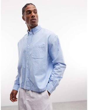 Weekday Oxford Boxy Long Sleeve Shirt - Blue