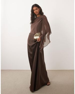 Six Stories – bridesmaid – satin-maxikleid - Braun