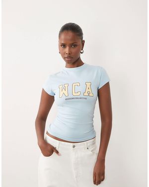 ASOS Weekend Collective Icon Baby Tee With Wca Graphic - White