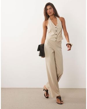 Mango – evans – gerade geschnittene hose - Natur