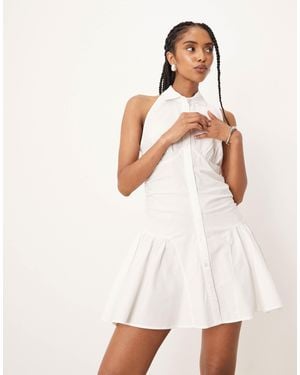 ASOS Sleeveless Shirt Mini Dress - White