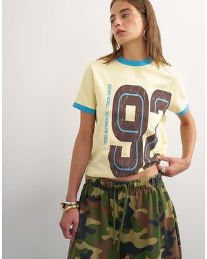 TOPSHOP T-Shirt Met Grafische Kleurvlakken En Manchetten - Groen