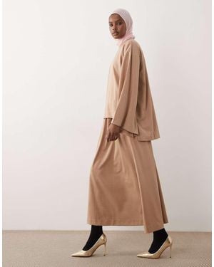 Iyal Luxe High Waist Maxi Skirt Co-ord - Natural
