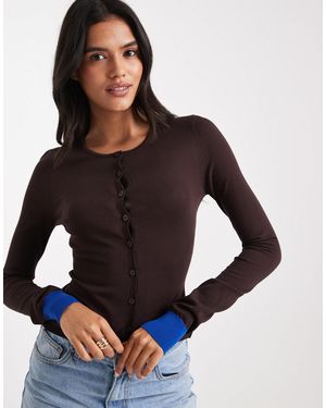 WeWoreWhat – taillierte feinstrickjacke - Braun