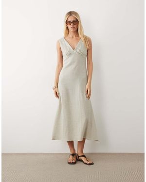 ASOS V Neck Maxi Slip Dress - Natural