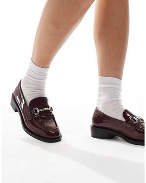 Raid Mocasines Burdeos Con Detalle De Hebilla Linette De -Rojo