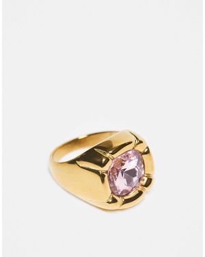Kaiia Exclusivité - - bague en acier inoxydable avec pierre rose - Métallisé