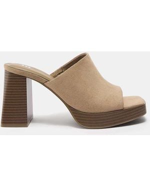 Pull&Bear Muiltjes Met Plateauzool En Hak - Naturel