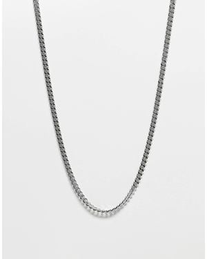 ASOS Waterproof Stainless Steel Short Slim 4mm Neck Chain - White