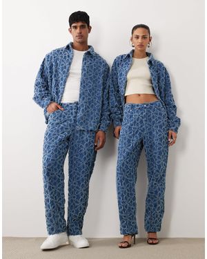 Sister Jane Unisex Fleur Mid Waist Denim Jeans Co-ord - Blue