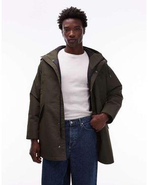 Element Parka Verde Oscuro Con Abertura En La Parte Trasera De - Azul